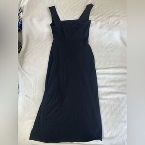 Reformation Black Sheath Dress Square Neck Sleeveless